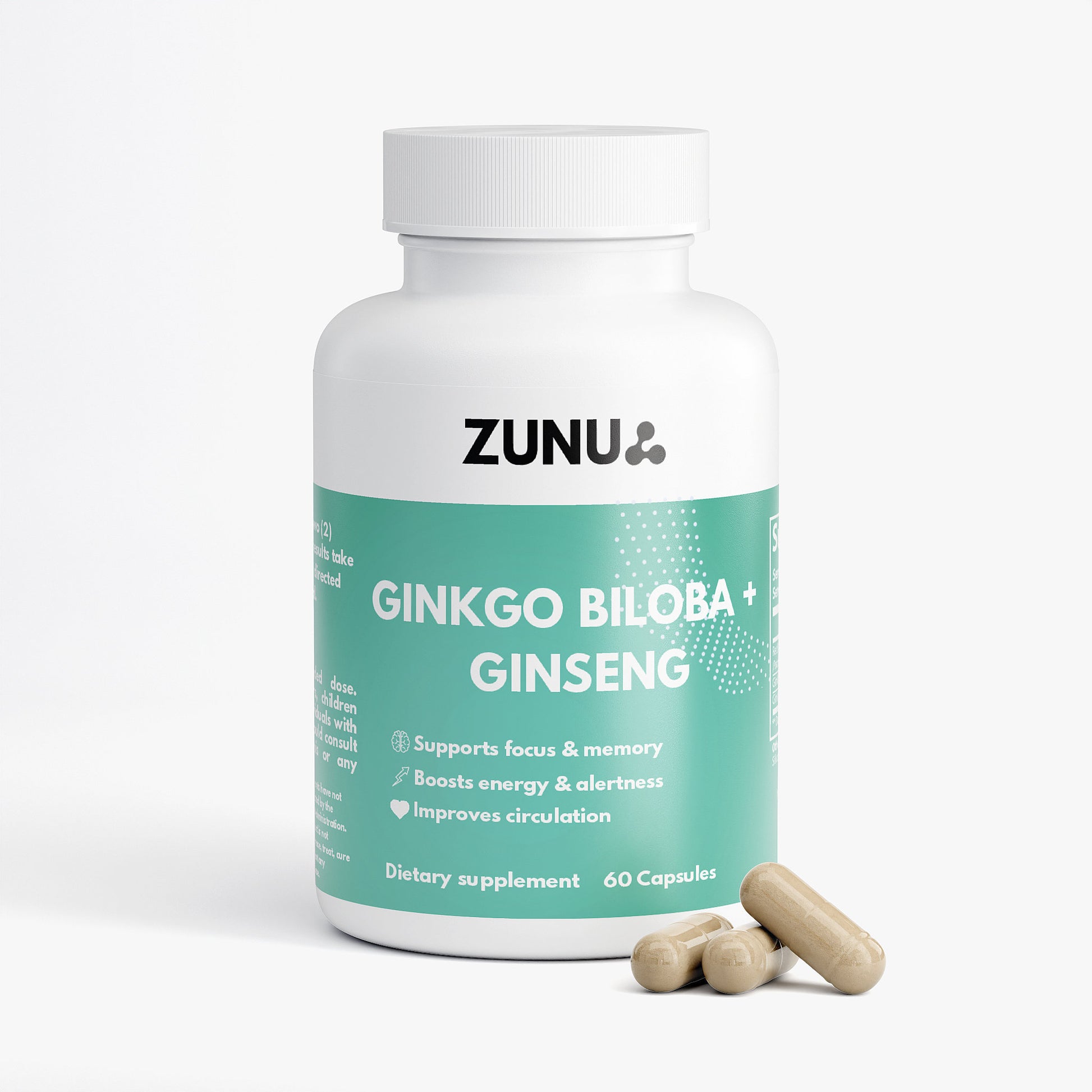 Zunu Ginkgo Biloba + Ginseng Capsules