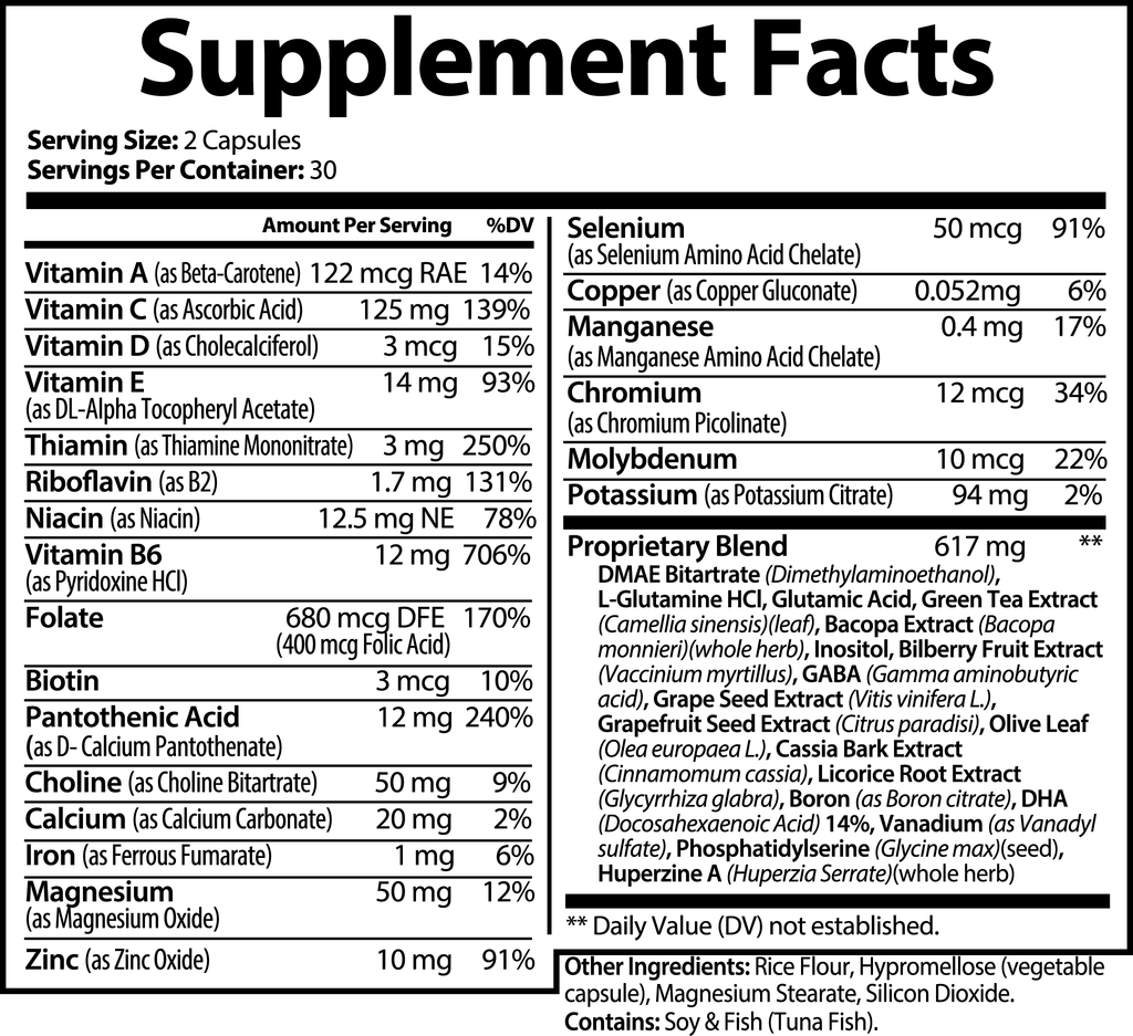 Zunu Brain & Focus Formula Capsules