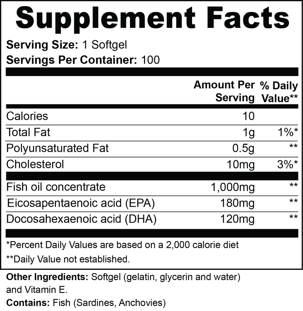Zunu Omega-3 EPA 180mg + DHA 120mg Softgels