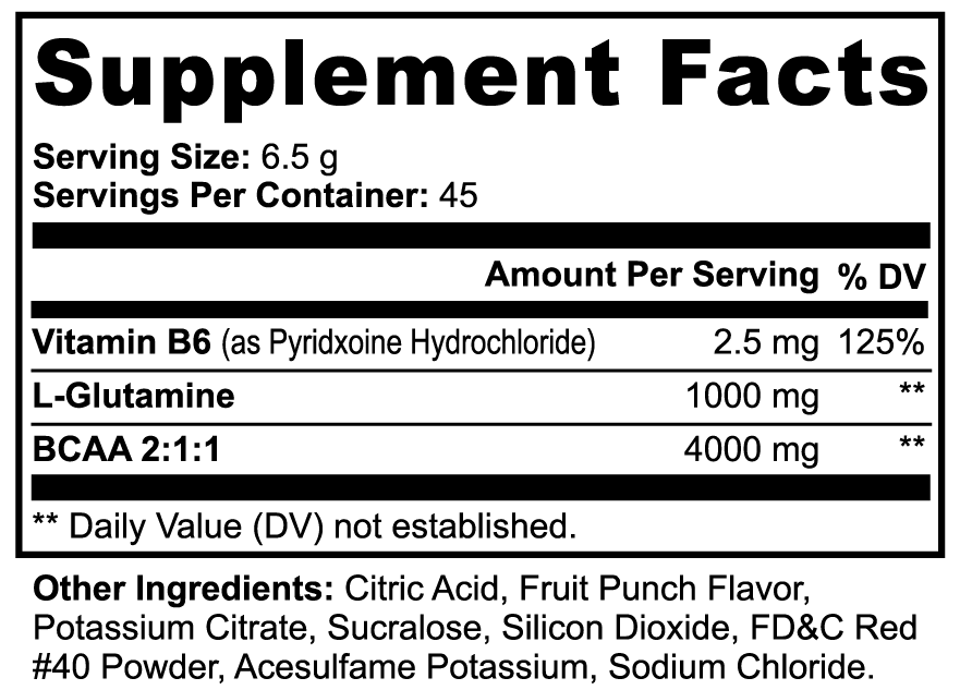 Zunu BCAA Shock Powder Fruit Punch