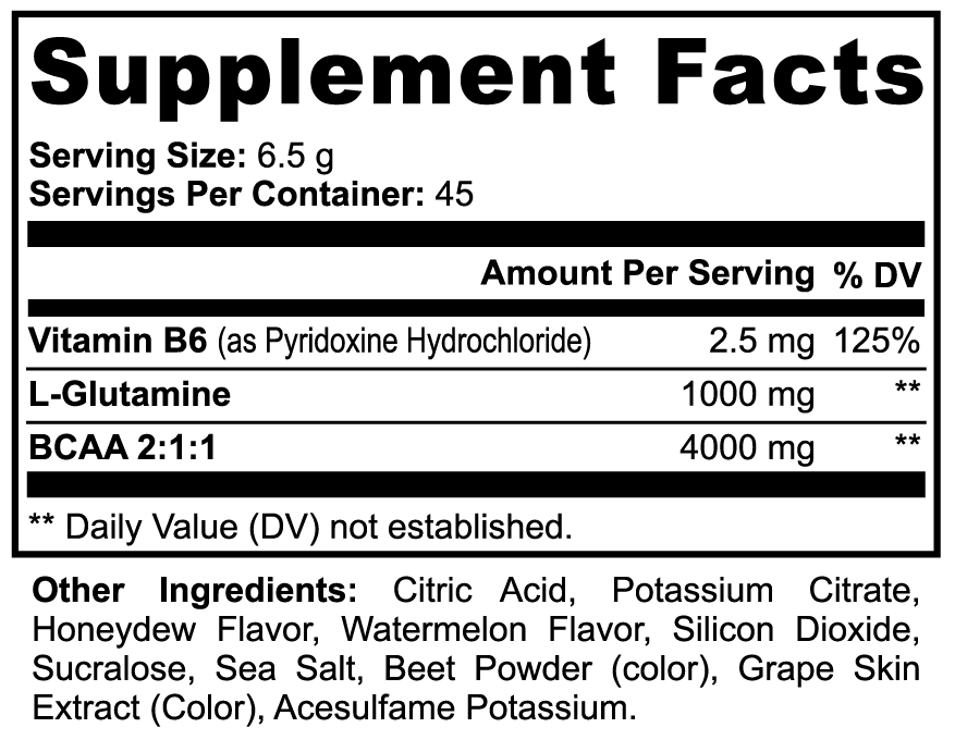 Zunu BCAA Post Workout Powder Honeydew Watermelon